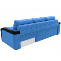 Угловой диван Марсель (велюр голубой чёрный) - Изображение 5